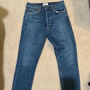 Agolde size 29 blue straight leg blue jeans. No rips and medium wash